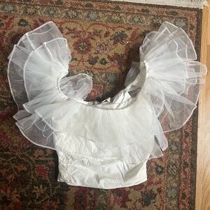 NWOT Altar’d state cropped ruffle top